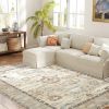 8x10 Area Rug, Indoor Boho Machine Washable Carpet for Living Room, Bedroom, Dining Room, Kitchen, Blue