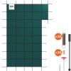 Inground Pool Safety Cover, Fits 20 ft x 40 ft Rectangular Winter Pool Cover with Right Step, Triple Stitched, High Strength Mesh PP