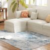 Area Rug 4x6, Machine Washable Rug, Non-Slip Modern Abstract Floor Carpet for Living Room, Bedroom, Dining Room, Blue