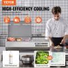 Refrigerated Condiment Prep Station, 130 W Countertop Refrigerated Condiment Station, with 1 1/3 Pan & 4 1/6 Pans, 304 Stainless Body and PC Lid
